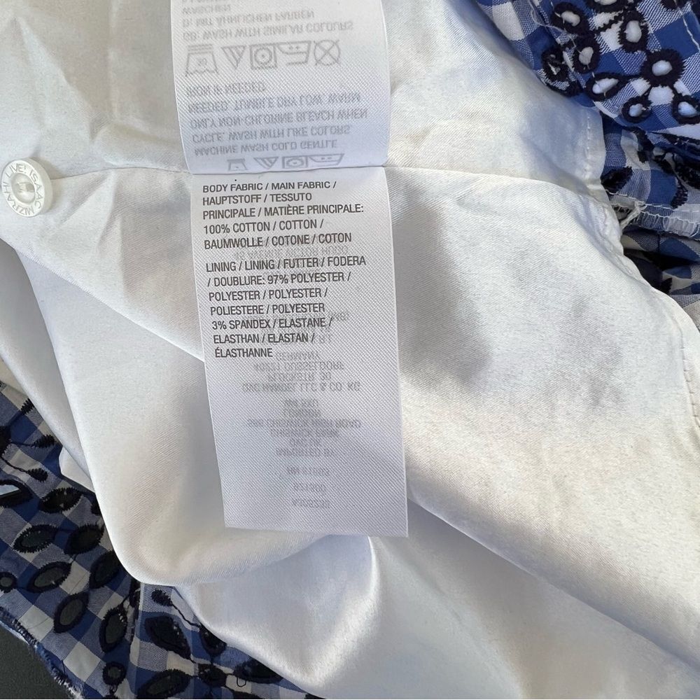 ISAACMIZRAHI Live Blue & White Checked Midi Sleeveless Dress Size 12 - Picture 10 of 10